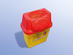 Kanülenabwurfbehälter Sharpsafe® - 3 L mit rotem Deckel